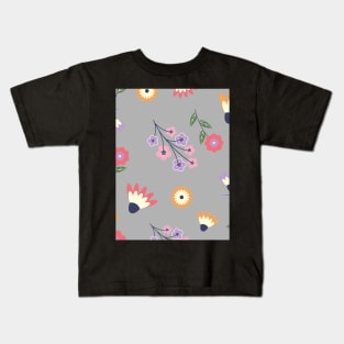 colorful seamless floral pattern, colorful geomatric flower pattern Kids T-Shirt